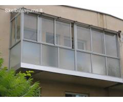 Balkonų, pavėsinių, mansardų, lodžijų, terasų stiklinimas aliuminio profiliais